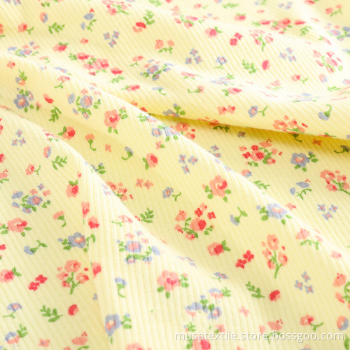 Polyester Spandex Stretch Knitted Rib Knit Fabric